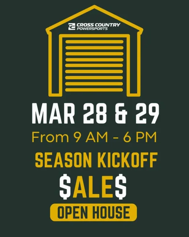 🏍️ You’re Invited! Cross Country Powersports Season Kickoff Sale & Open House!
�Gear up for an epic riding season at Cross Country Powersports! Join us on March 28th & 29th for our Season Kickoff Sale & Open House—two days packed with huge savings, exciting giveaways, and an unbeatable lineup of vendors!
✅ Exclusive Sales & Discounts on bikes, gear, and accessories
✅ Giveaways & Prizes throughout the event
✅ Meet Fellow Riders & Industry Pros
✅ Top Vendors On-Site showcasing the latest gear and accessories
✅ Shoei Perfect Fitting Event – Get the ideal fit for maximum comfort & protection
✅ Food Truck – Grab some great eats while you shop & hang out

Don’t miss your chance to kickstart the season in style! Mark your calendar and ride over to Cross Country Powersports—we’ll see you there!

📍 Location: 911 Middlesex Ave - Metuchen - Cross Country Powersports
📅 Dates: March 28th & 29th
📞 Call for Details: 732.491.2900 (opens in a new window)